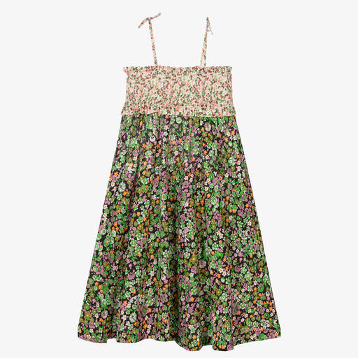 Molo-Girls Green Floral Beach Dress | Childrensalon