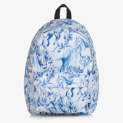 Molo-Girls Horses Canvas Backpack (43cm) | Childrensalon