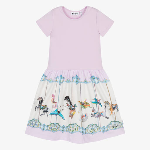 Molo-Girls Lilac Purple Organic Cotton Dress | Childrensalon