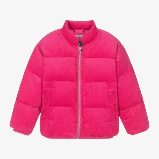 Molo-Girls Pink Corduroy Puffer Jacket | Childrensalon