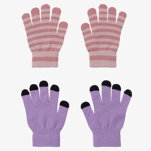 Molo-Rosa und violette Strickhandschuhe für Mädchen (2er-Pack) | Childrensalon