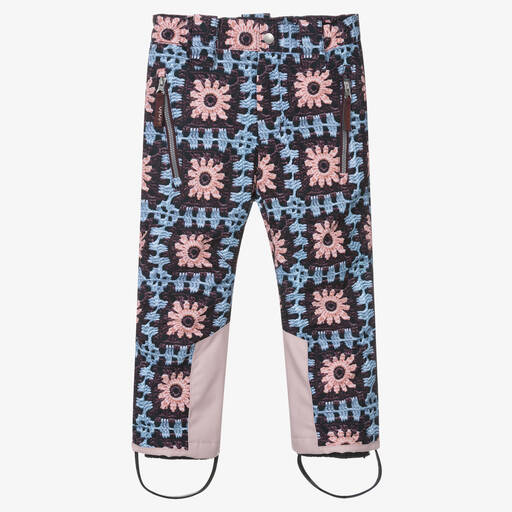 Molo-Girls Purple Crochet Print Ski Trousers | Childrensalon