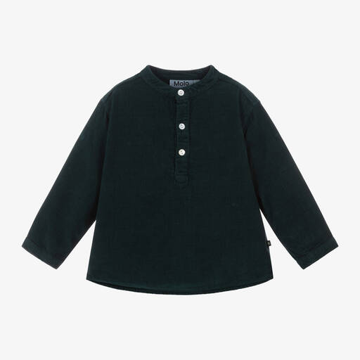 Molo-Green Organic Cotton Corduroy Shirt | Childrensalon