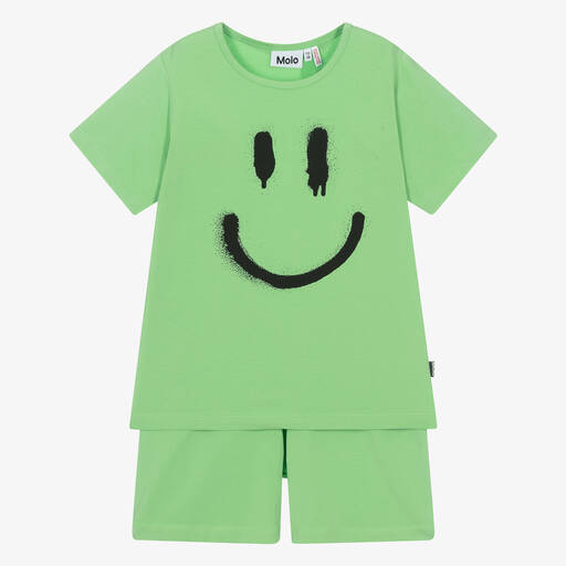 Molo-Green Organic Cotton Short Pyjamas  | Childrensalon
