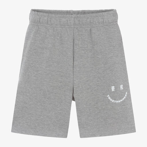 Molo-Grey Organic Cotton Smile Shorts | Childrensalon