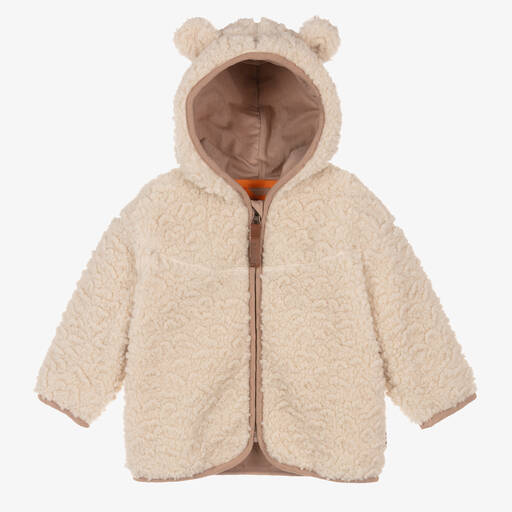 Molo-Ivory Sherpa Fleece Jacket | Childrensalon