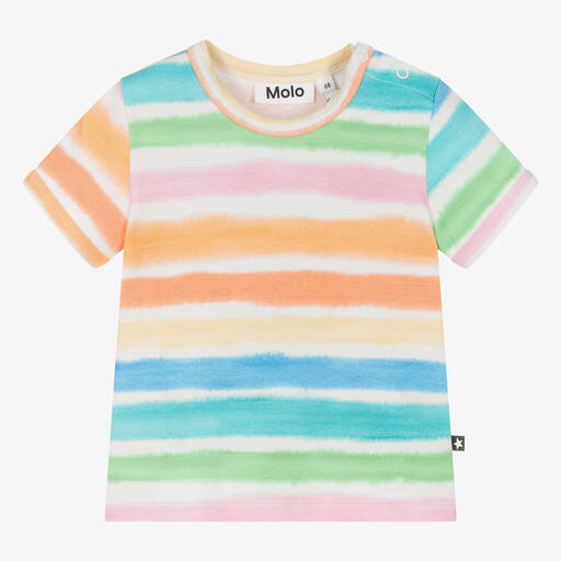 Molo-Orange Cotton Rainbow Baby T-Shirt | Childrensalon