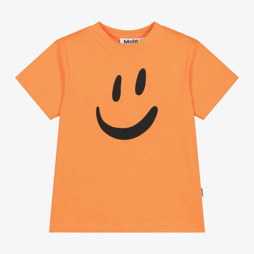 Molo-Orange Organic Cotton Graphic T-Shirt | Childrensalon