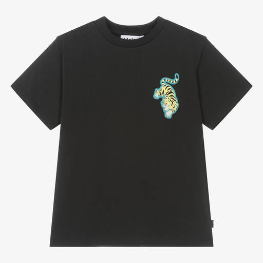 Molo-Teen Boys Black Cotton Pinball T-Shirt | Childrensalon