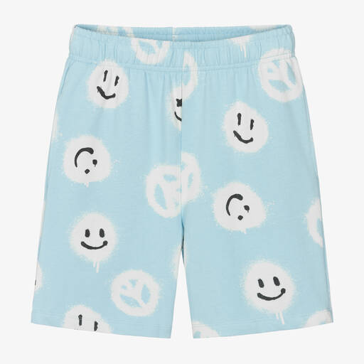 Molo-Teen Boys Blue Organic Cotton Shorts | Childrensalon
