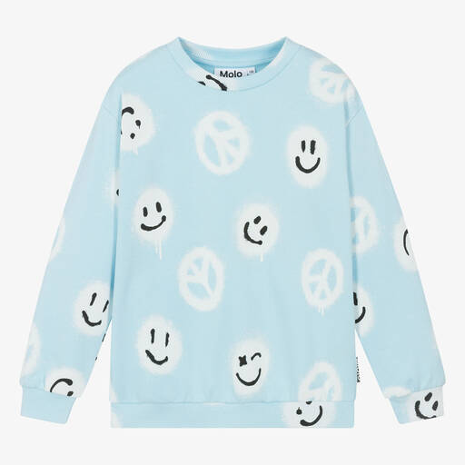 Molo-Teen Boys Blue Organic Cotton Sweatshirt | Childrensalon