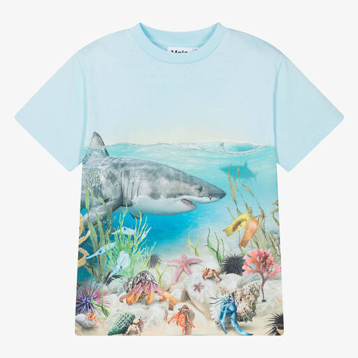 Molo-Teen Boys Blue Sea Creature T-Shirt | Childrensalon