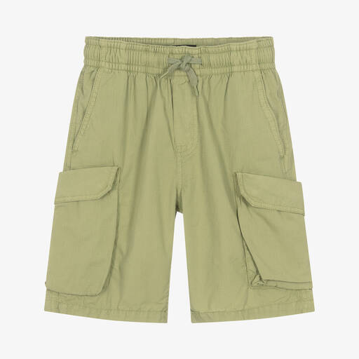 Molo-Teen Boys Green Cotton Relaxed Fit Shorts | Childrensalon
