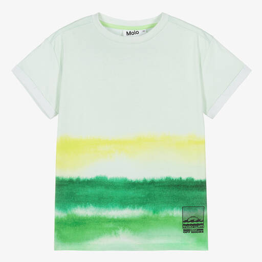 Molo-Teen Boys Green Cotton T-Shirt | Childrensalon