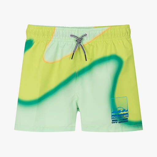 Molo-Teen Boys Green Wave Swim Shorts (UPF50+) | Childrensalon