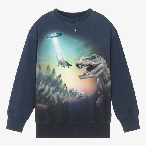 Molo-Teen Boys Navy Blue Graphic Sweatshirt | Childrensalon