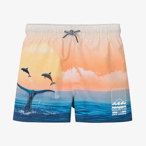Molo-Teen  Boys Ocean Print Swim Shorts (UPF50+) | Childrensalon