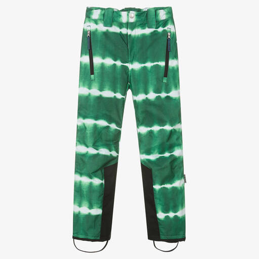 Molo-Teen Boys Striped Green Tie Dye Ski Trousers | Childrensalon