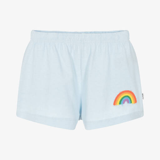 Molo-Teen Girls Blue Cotton Rainbow Shorts | Childrensalon
