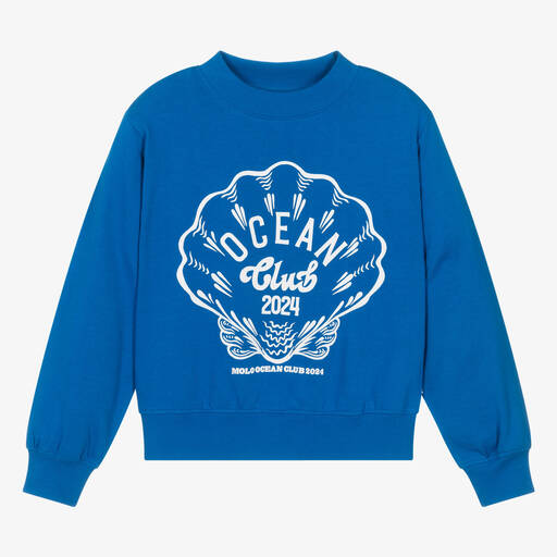 Molo-Teen Girls Blue Cotton Sweatshirt | Childrensalon