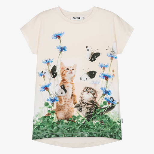 Molo-Teen Girls Ivory Cotton T-Shirt | Childrensalon