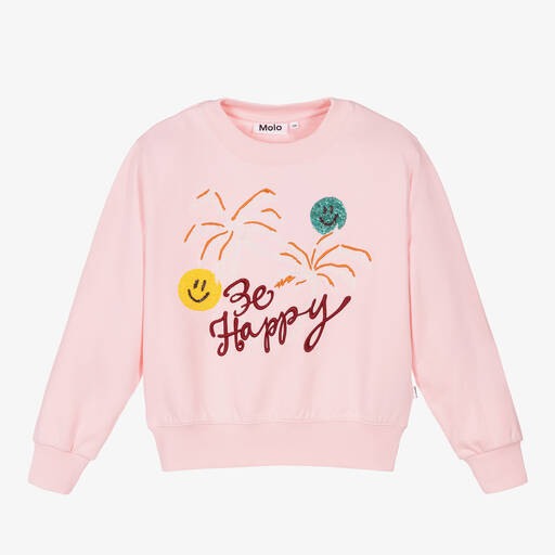 Molo-Teen Girls Pink Cotton Sweatshirt | Childrensalon