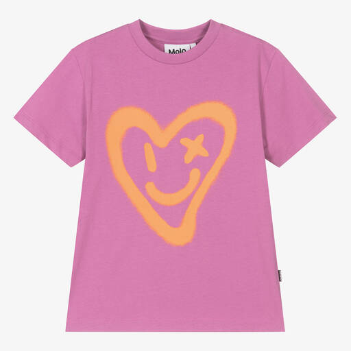 Molo-Teen Girls Pink Cotton T-Shirt | Childrensalon