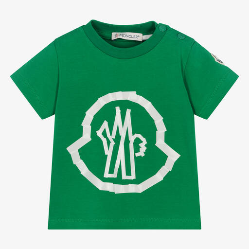 Moncler Enfant-Baby Boys Green Cotton T-Shirt | Childrensalon