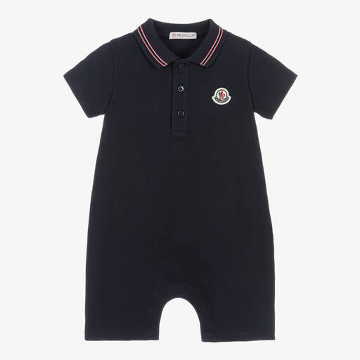 Moncler Enfant-Baby Boys Navy Blue Cotton Shortie | Childrensalon