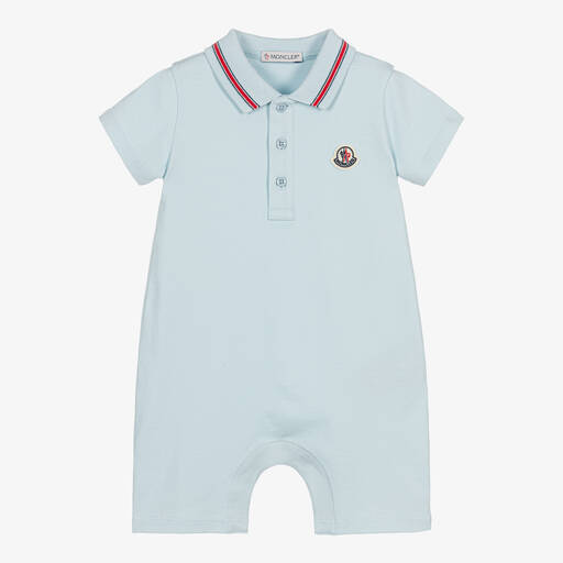 Moncler Enfant-Baby Boys Pale Blue Cotton Shortie | Childrensalon