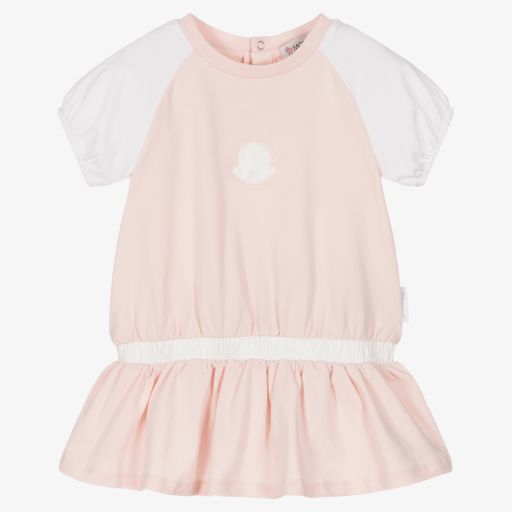 Moncler Enfant-Baby Girls Pink Cotton Dress | Childrensalon