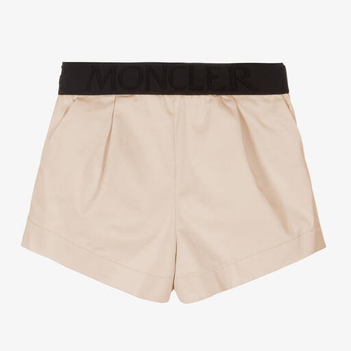 Moncler Enfant-Beige Cotton Sateen Shorts | Childrensalon