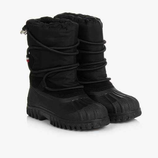 Moncler Enfant-Black Fleece-Lined Snow Boots | Childrensalon