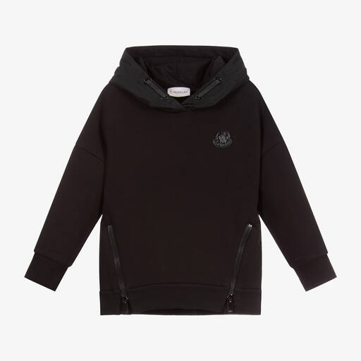 Moncler Enfant-Black Hooded Sweatshirt | Childrensalon