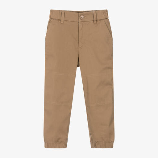 Moncler Enfant-Boys Beige Cotton Twill Trousers | Childrensalon