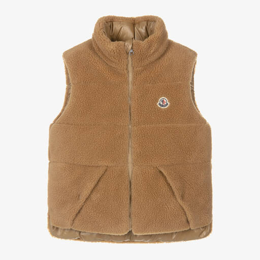 Moncler Enfant-Boys Beige Down Padded Colbricon Gilet | Childrensalon