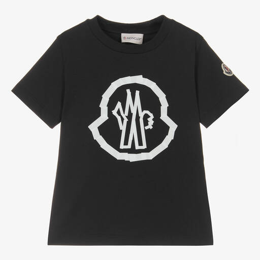 Moncler Enfant-Boys Black Cotton T-Shirt | Childrensalon