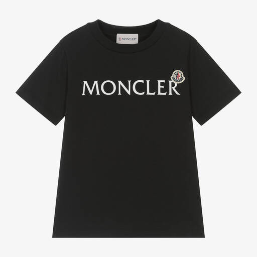 Moncler Enfant-Boys Black Cotton T-Shirt | Childrensalon