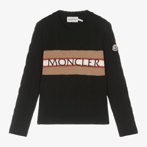 Moncler Enfant-Boys Black Wool Knit Sweater | Childrensalon