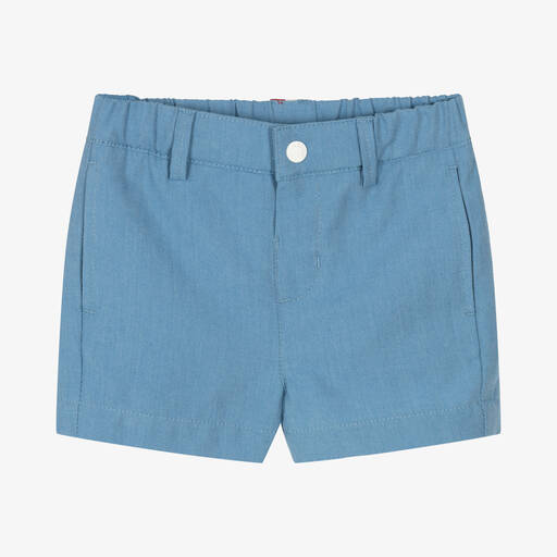 Moncler Enfant-Boys Blue Cotton Shorts | Childrensalon