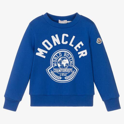Moncler Enfant-Boys Blue Cotton Sweatshirt | Childrensalon