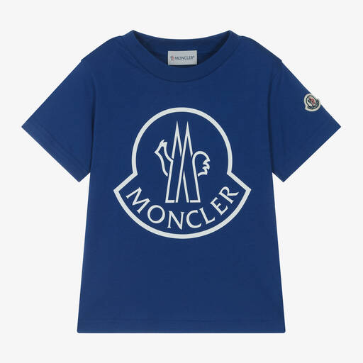 Moncler Enfant-Boys Blue Cotton T-Shirt | Childrensalon
