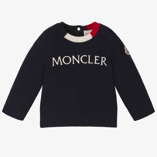 Moncler Enfant-Boys Blue Wool & Cashmere Sweater | Childrensalon