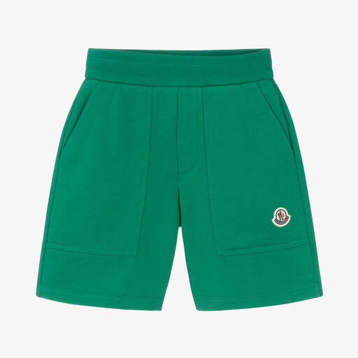Moncler Enfant-Boys Green Cotton Shorts | Childrensalon
