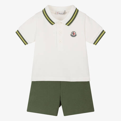Moncler Enfant-Boys Green Cotton Shorts Set | Childrensalon