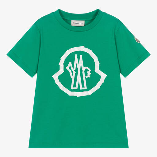 Moncler Enfant-Boys Green Cotton T-Shirt | Childrensalon