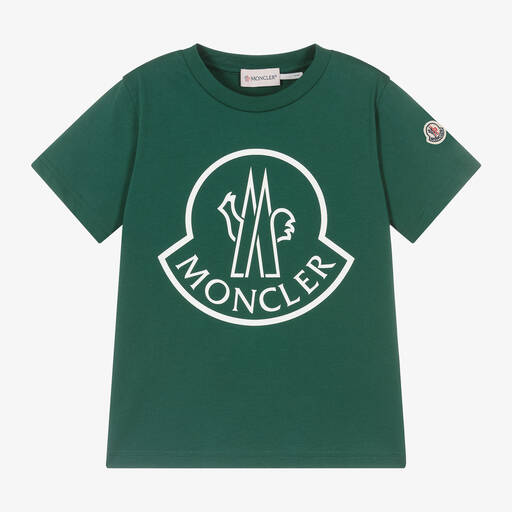 Moncler Enfant-Boys Green Cotton T-Shirt | Childrensalon
