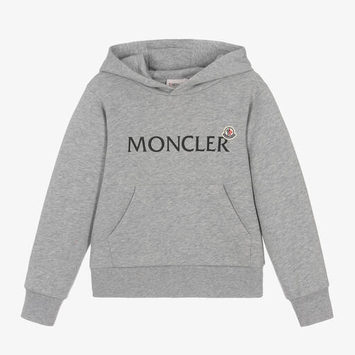 Moncler Enfant-Boys Grey Cotton Hoodie | Childrensalon