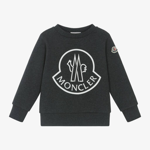 Moncler Enfant-Boys Grey Cotton Sweatshirt | Childrensalon