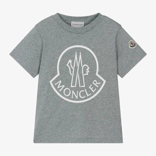 Moncler Enfant-Boys Grey Marl Cotton T-Shirt | Childrensalon